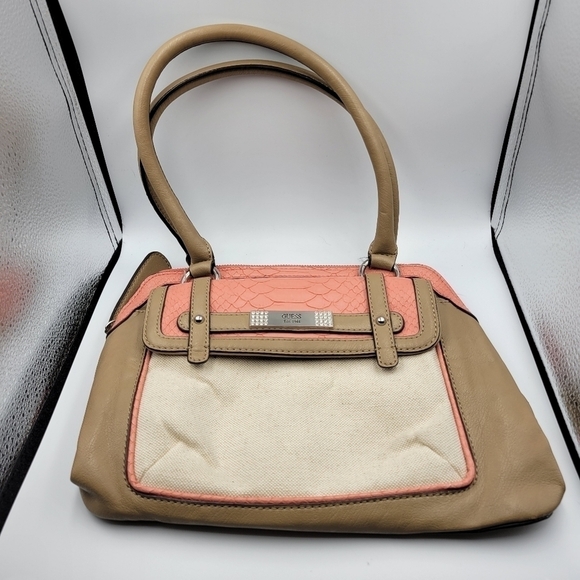 Guess Tan & Orange Shoulder Bag - Picture 1 of 6